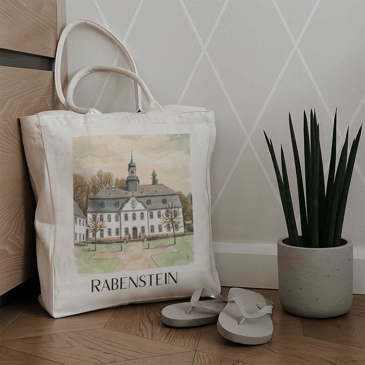 rabenstein-erzgebirgsvorland-deutschland-einkaufstasche-aquarell