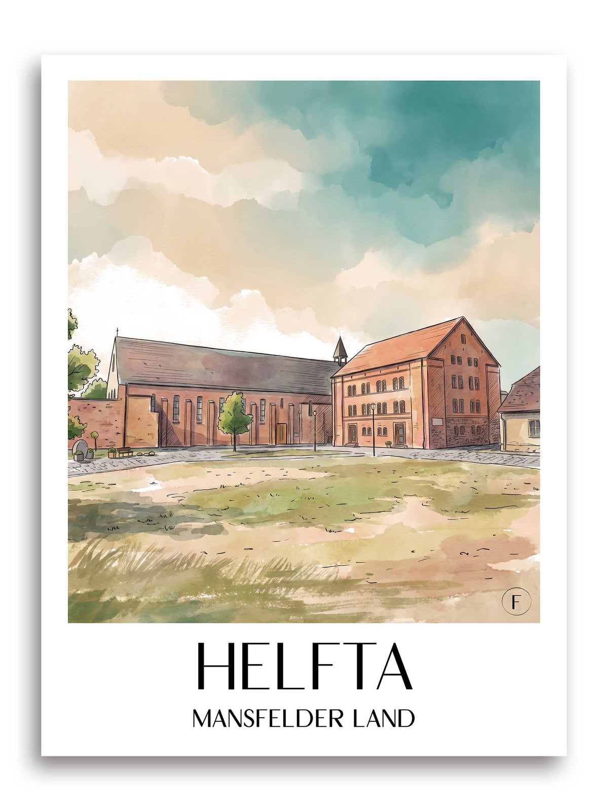 helfta-mansfelder-land-deutschland-poster-aquarell