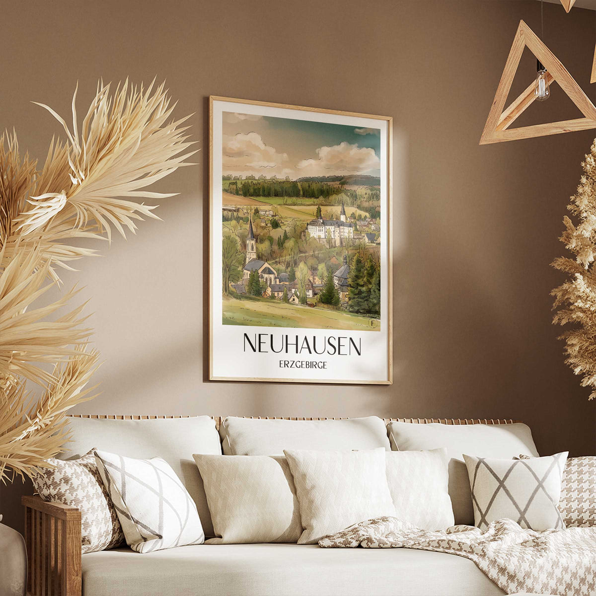 neuhausen-erzgebirge-deutschland-poster-aquarell