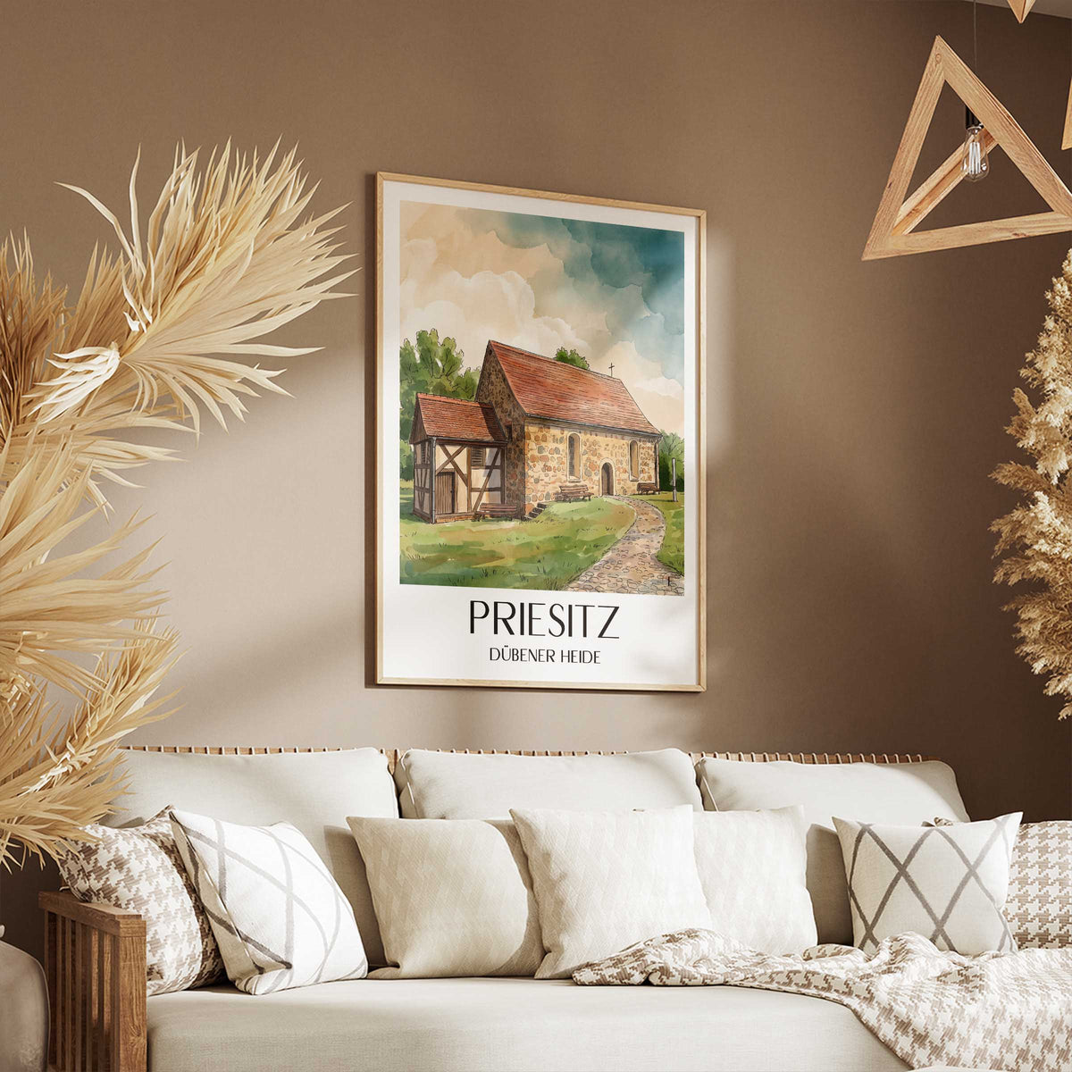 priesitz-dübener-heide-deutschland-poster-aquarell