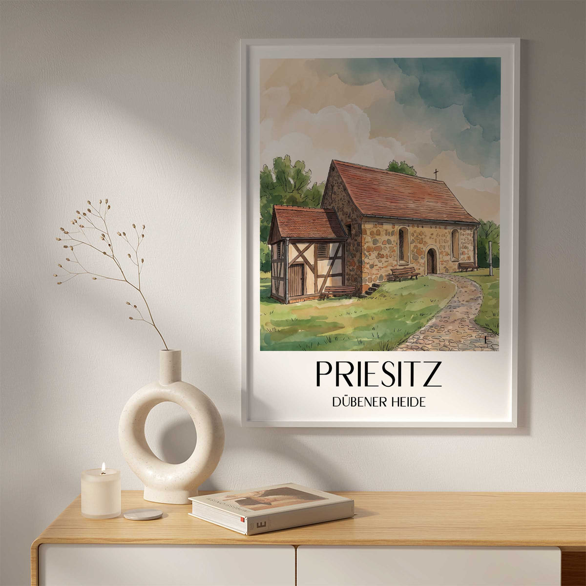 priesitz-dübener-heide-deutschland-poster-aquarell