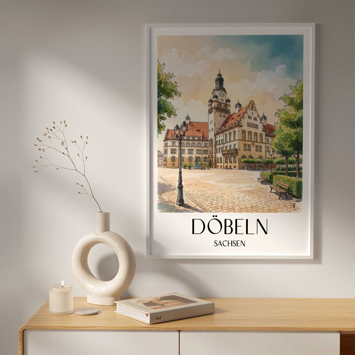 döbeln-sachsen-deutschland-poster-aquarell