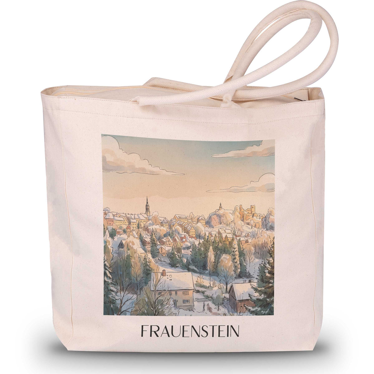 frauenstein-osterzgebirge-deutschland-einkaufstasche-aquarell