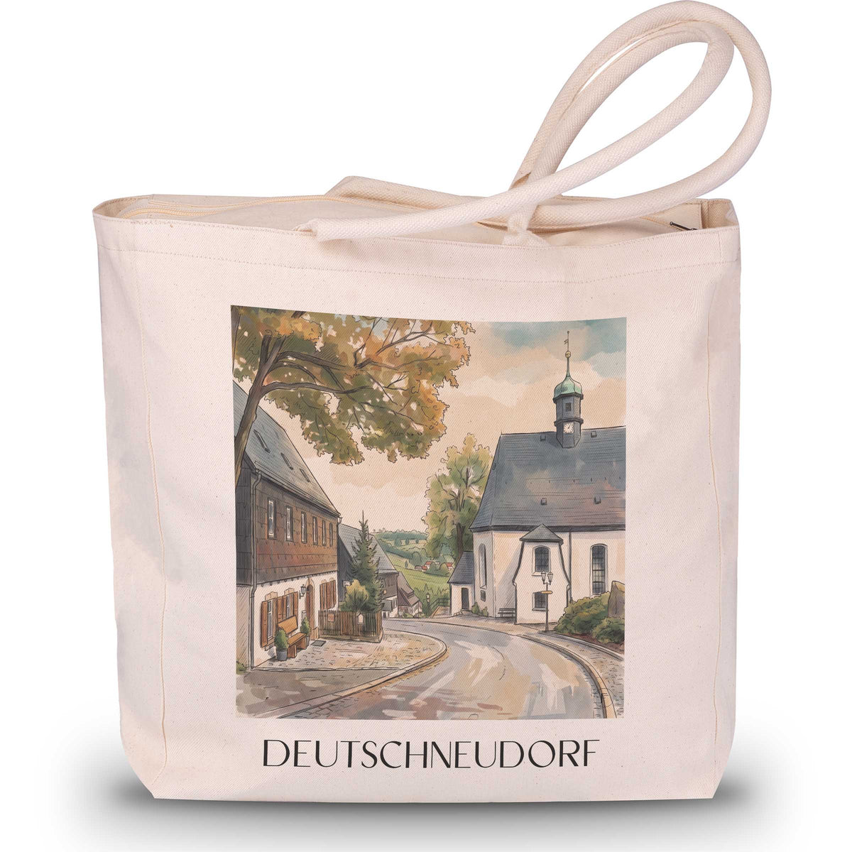 Deutschneudorf Shopping Tasche - Erzgebirge - Deutschland Tote Bag - Einkaufstasche im Aquarell Stil