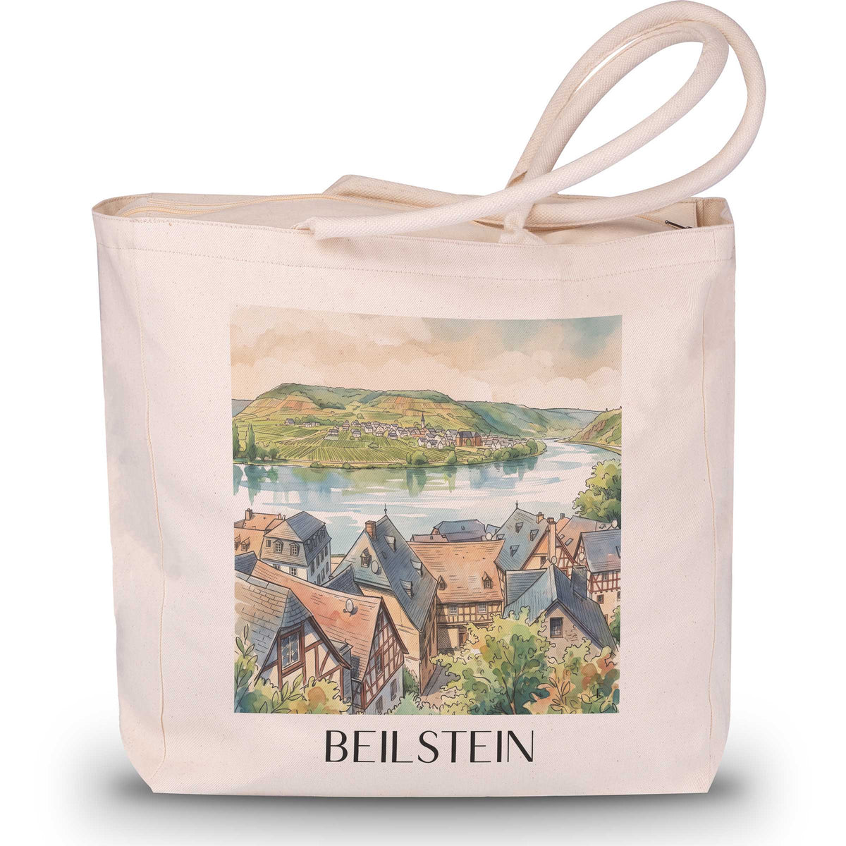 beilstein-baden-württemberg-deutschland-einkaufstasche-aquarell