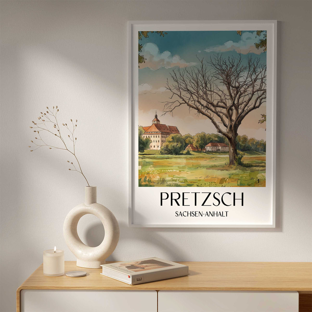 pretzsch-sachsen-anhalt-deutschland-poster-aquarell