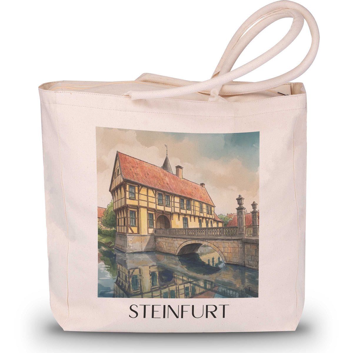 steinfurt-münsterland-deutschland-einkaufstasche-aquarell