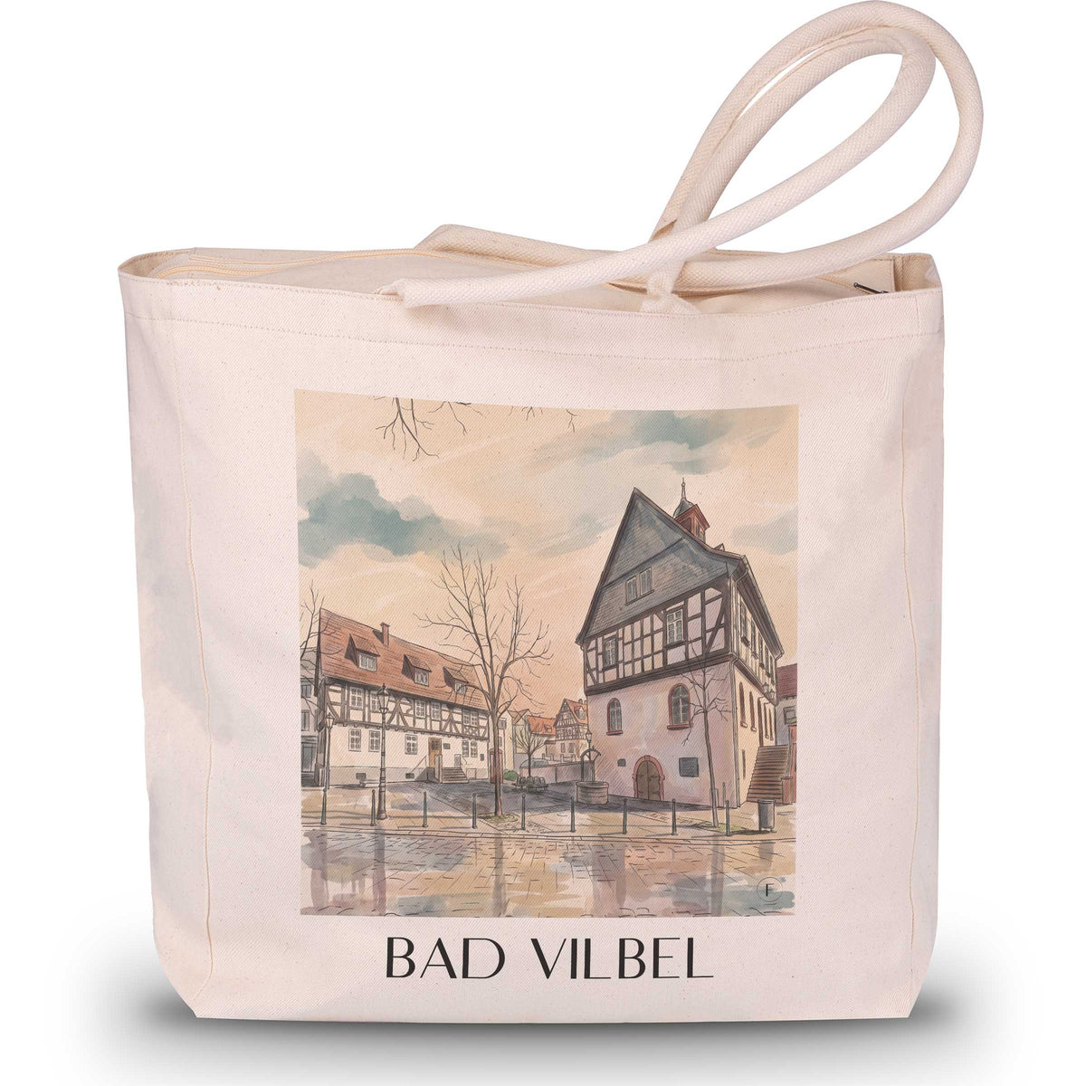 Bad Vilbel Shopping Tasche - Wetterau - Deutschland Tote Bag - Einkaufstasche im Aquarell Stil