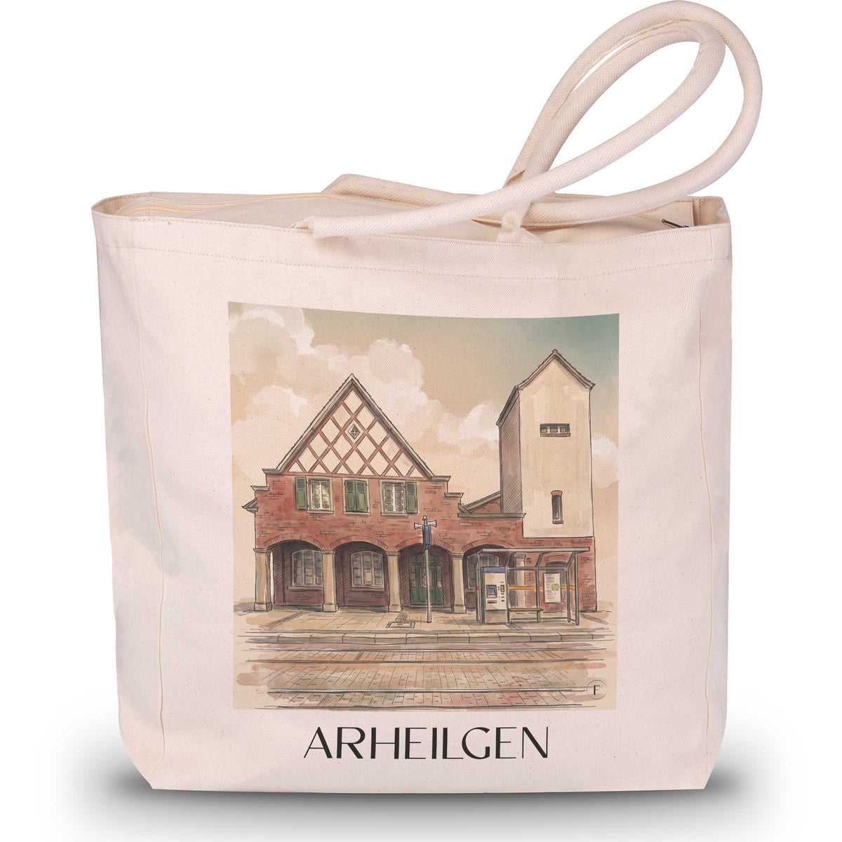 Arheilgen Shopping Tasche - Darmstadt - Deutschland Tote Bag - Einkaufstasche im Aquarell Stil