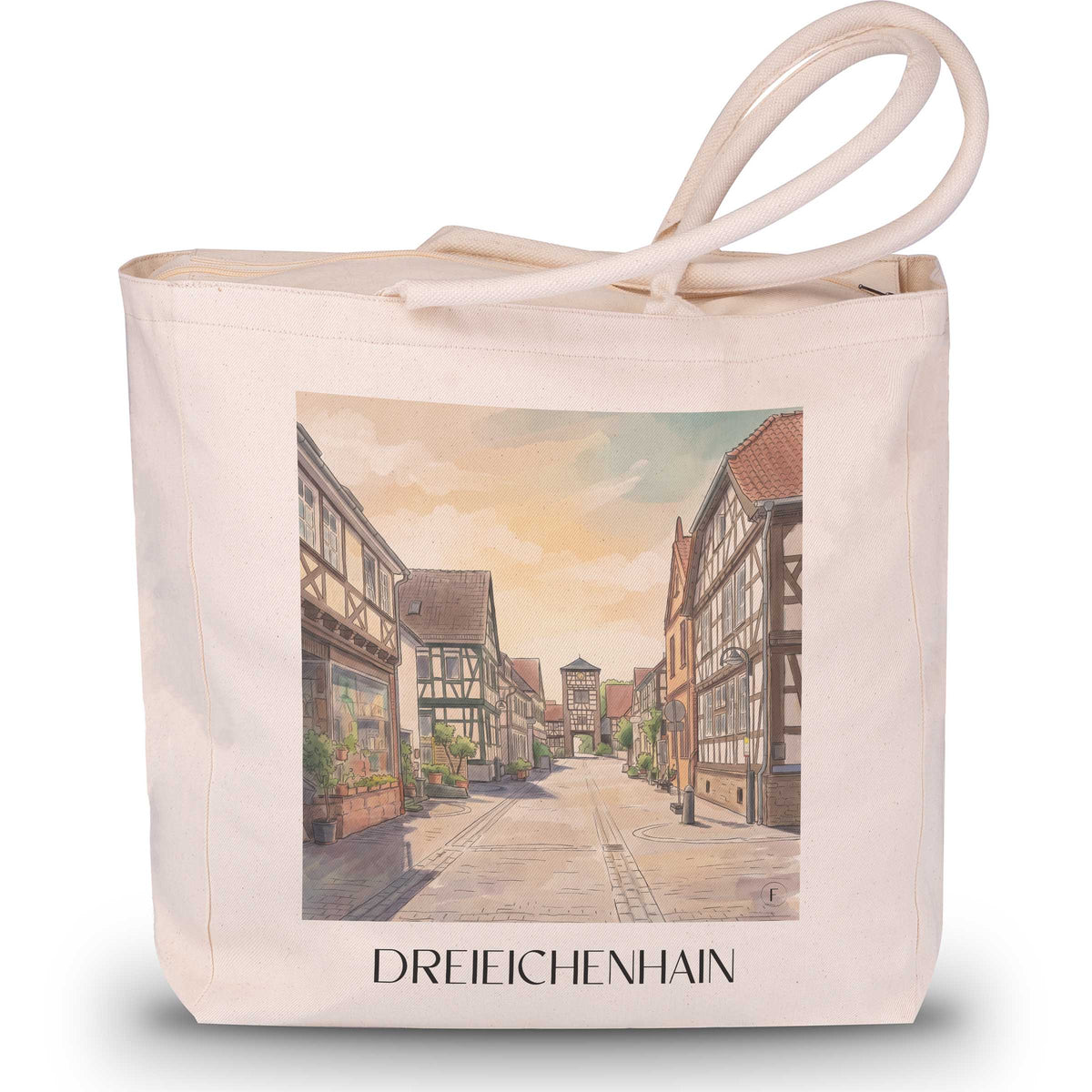 Dreieichenhain Shopping Tasche - Rhein-Main - Deutschland Tote Bag - Einkaufstasche im Aquarell Stil