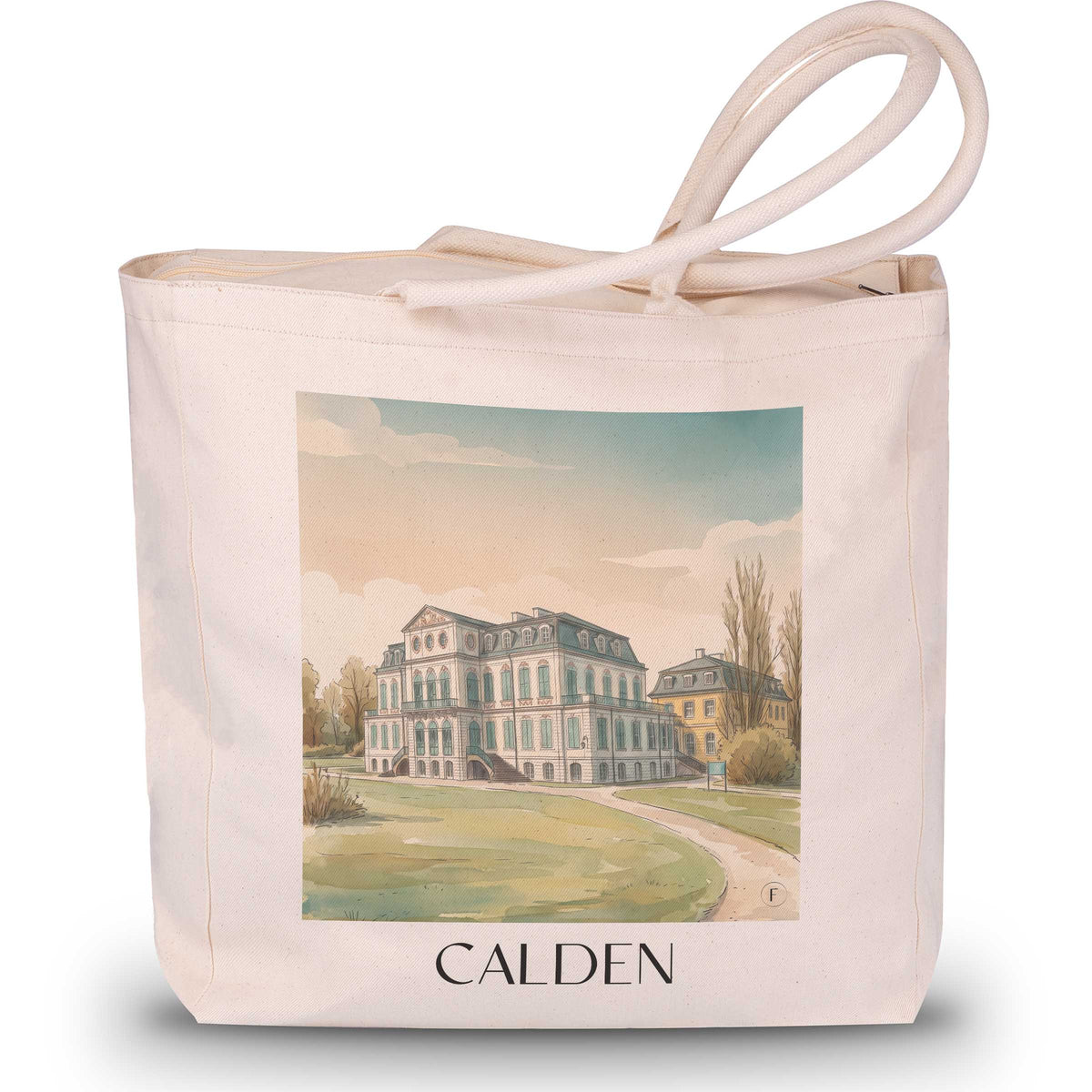 Calden Shopping Tasche - Nordhessen - Deutschland Tote Bag - Einkaufstasche im Aquarell Stil