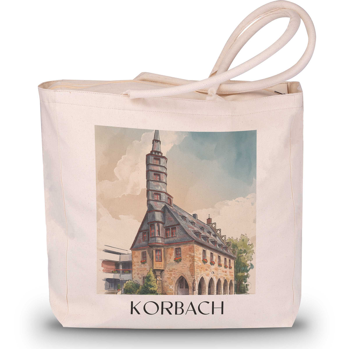 korbach-waldecker-land-deutschland-einkaufstasche-aquarell