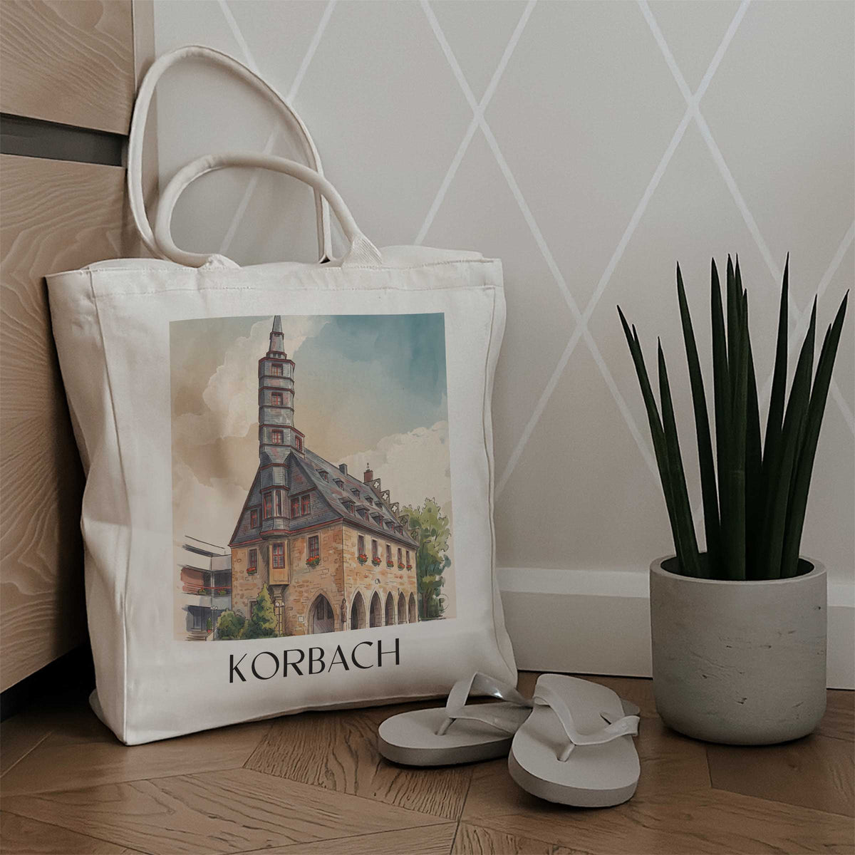 korbach-waldecker-land-deutschland-einkaufstasche-aquarell