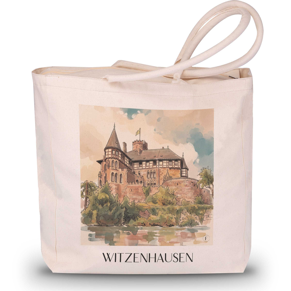 Witzenhausen Shopping Tasche - Hessen - Deutschland Tote Bag - Einkaufstasche im Aquarell Stil