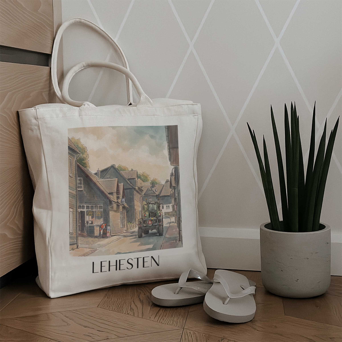 lehesten--thüringen-deutschland-einkaufstasche-aquarell
