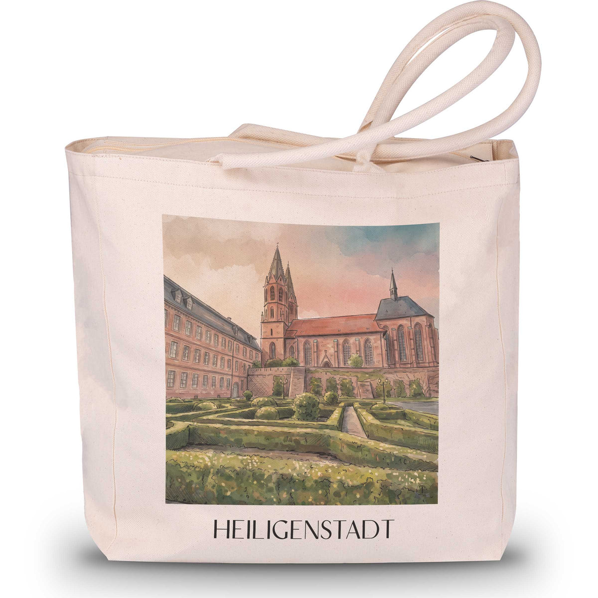 heiligenstadt-thüringen-deutschland-einkaufstasche-aquarell