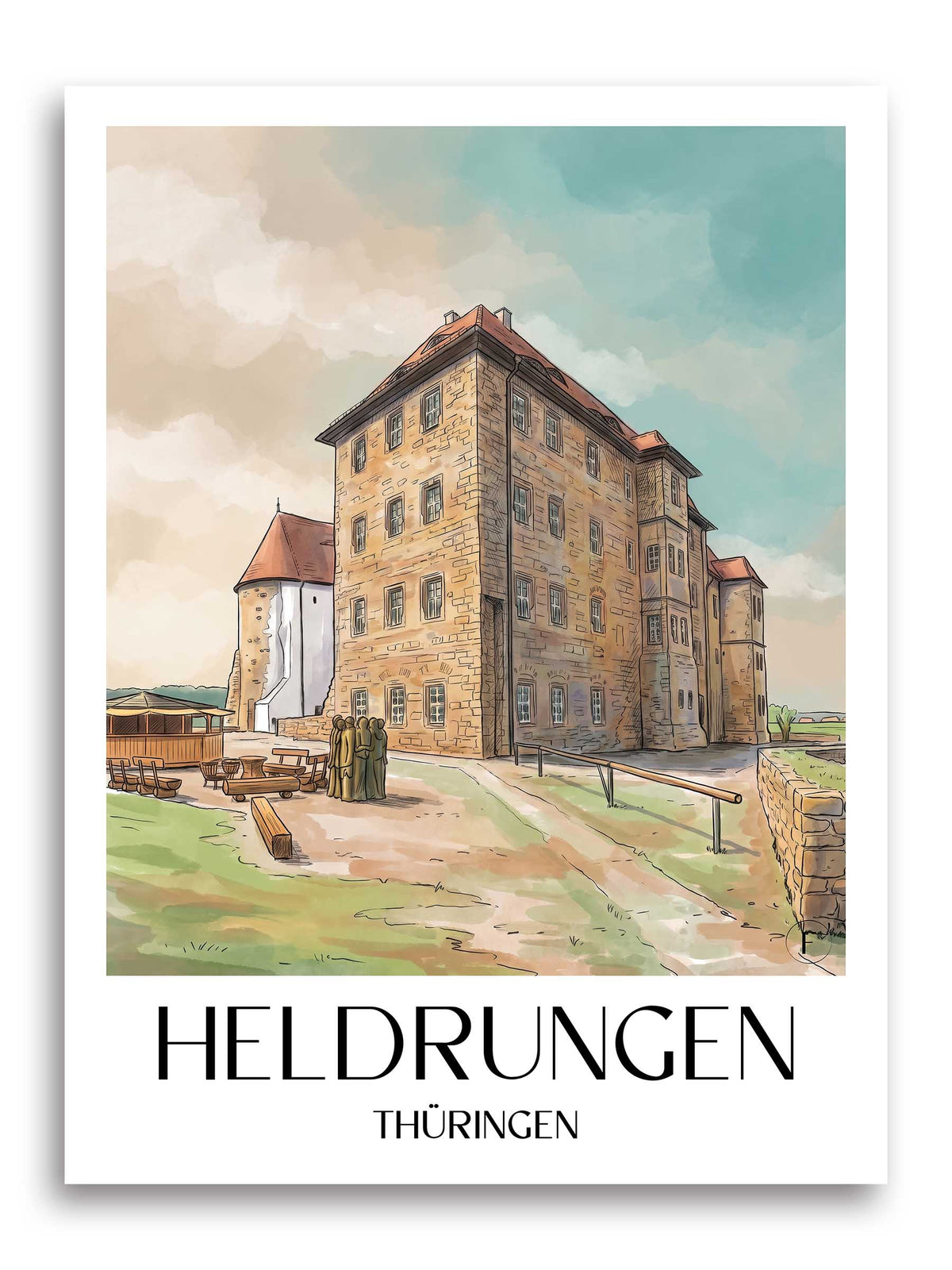 heldrungen-thüringen-deutschland-poster-aquarell