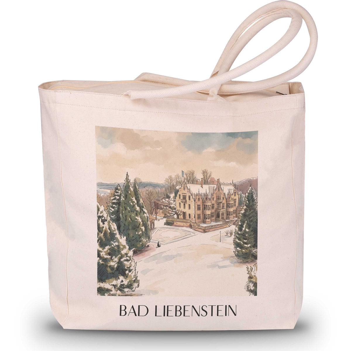 Bad Liebenstein Shopping Tasche - Thüringer Wald - Deutschland Tote Bag - Einkaufstasche im Aquarell Stil