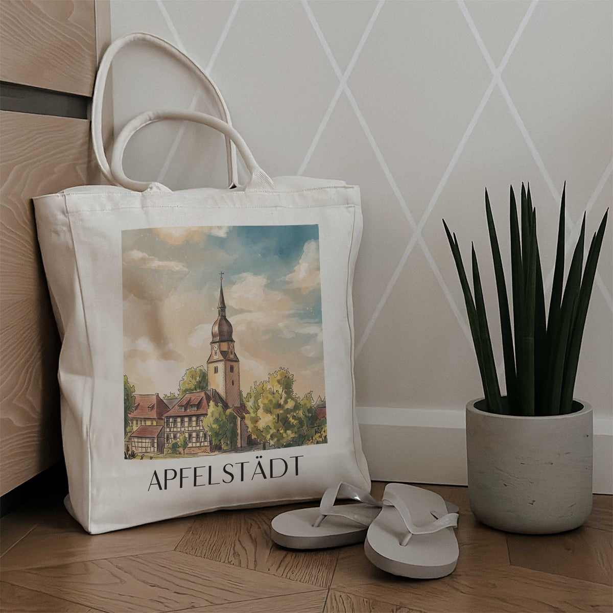 apfelstädt-thüringen-deutschland-einkaufstasche-aquarell