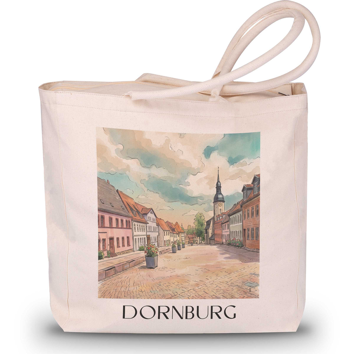 dornburg-saaletal-deutschland-einkaufstasche-aquarell