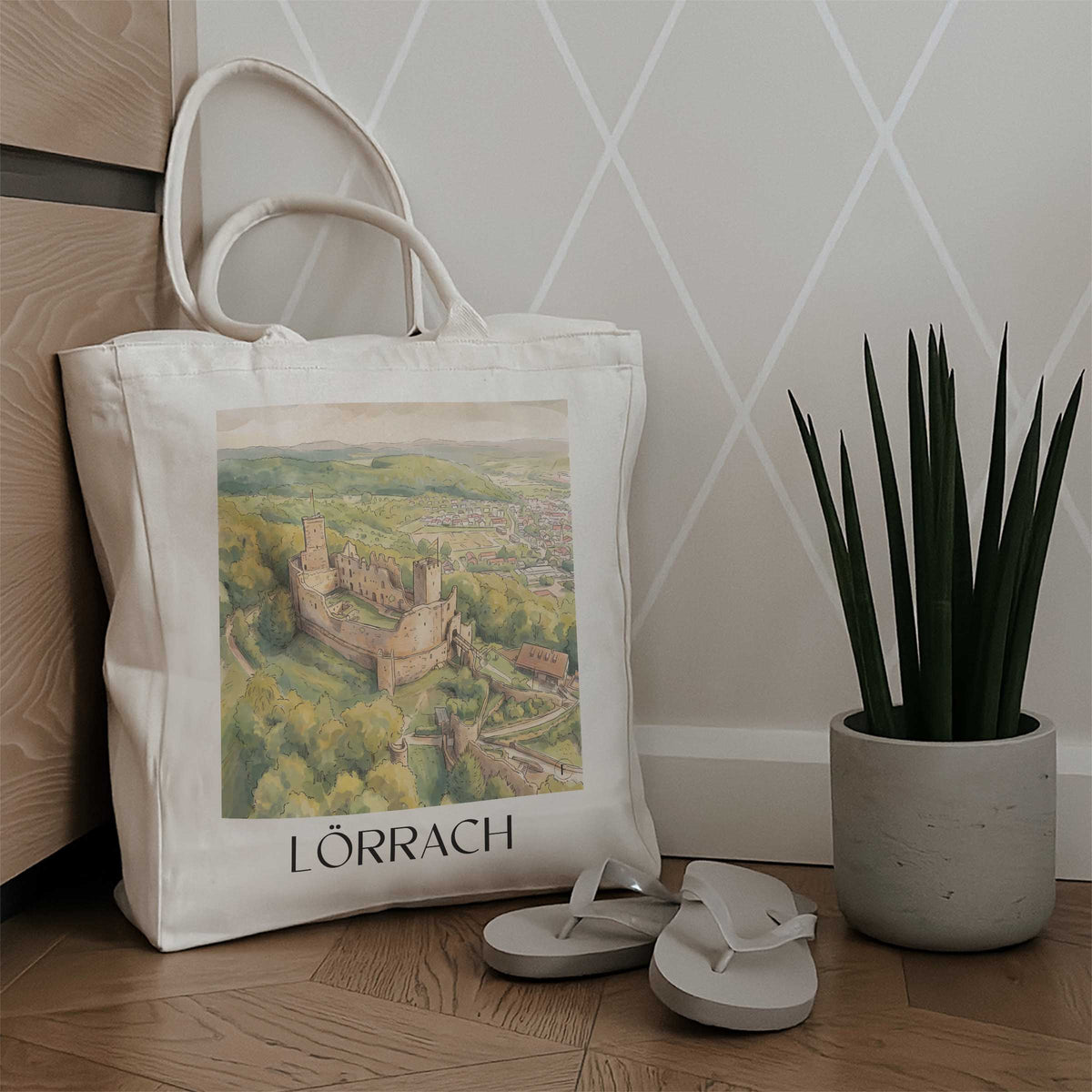 lörrach-südschwarzwald-deutschland-einkaufstasche-aquarell