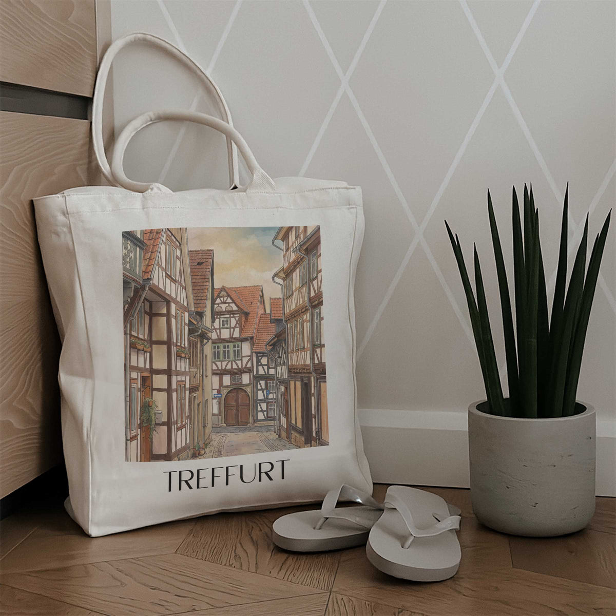 treffurt-werratal-deutschland-einkaufstasche-aquarell