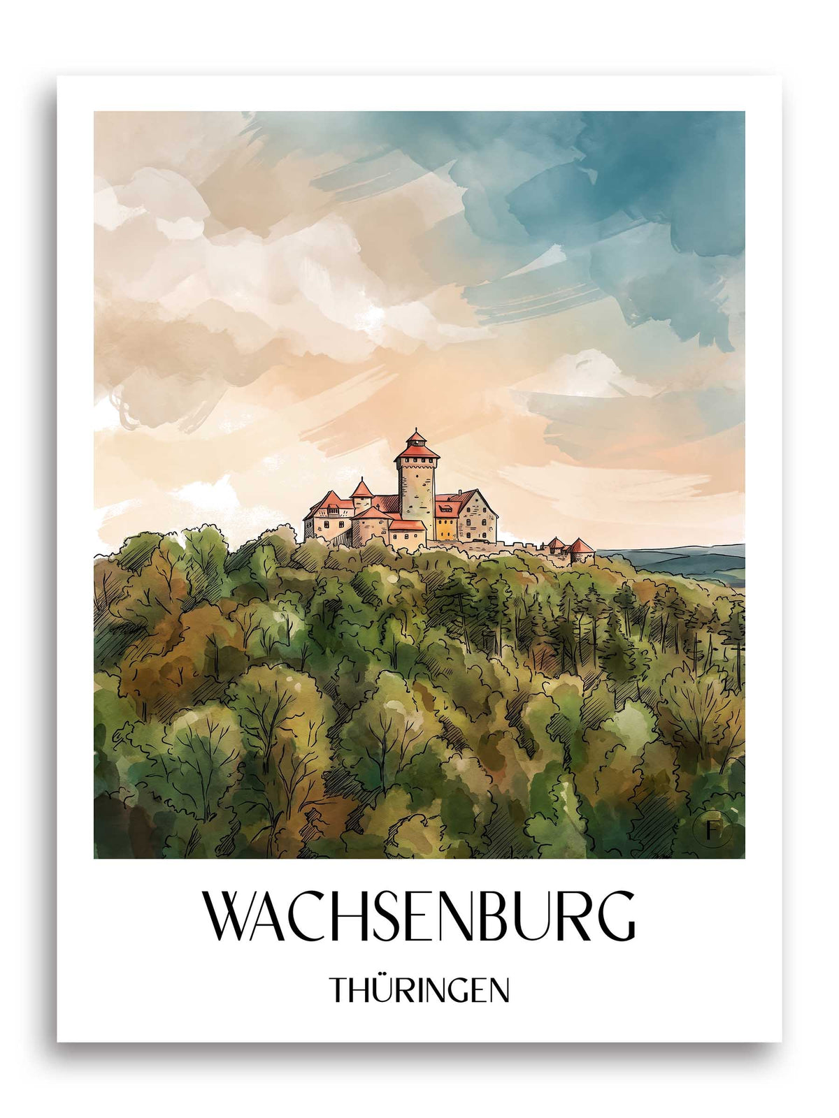 wachsenburg-thüringen-deutschland-poster-aquarell