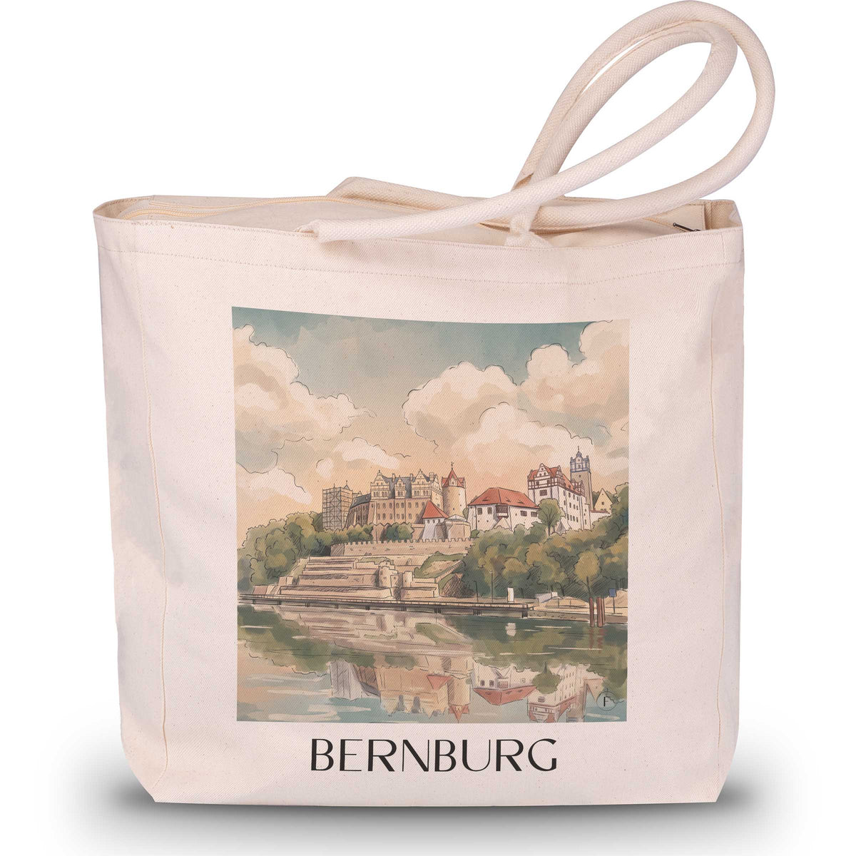bernburg-saale-deutschland-einkaufstasche-aquarell