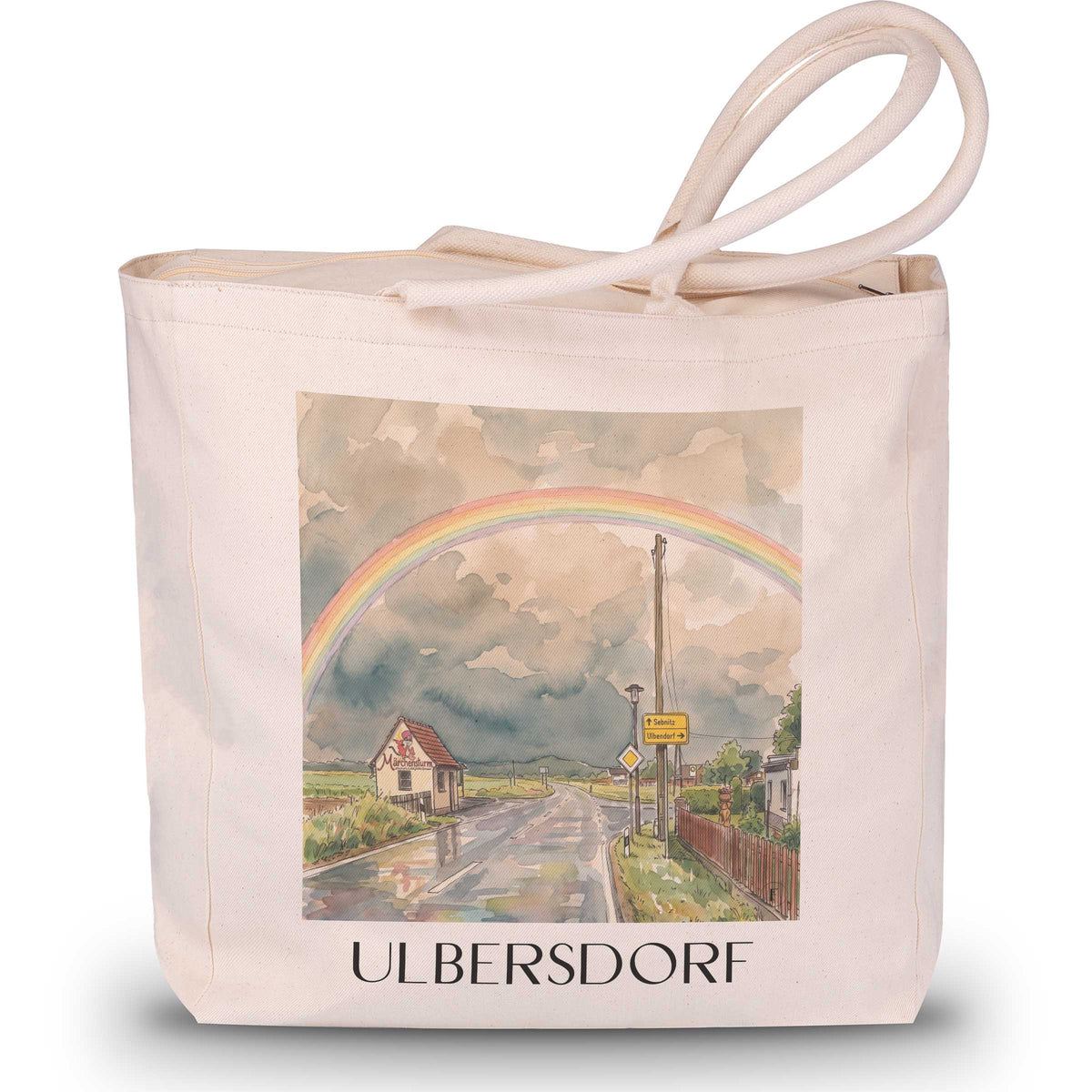 Ulbersdorf Shopping Tasche - Sächsische Schweiz - Deutschland Tote Bag - Einkaufstasche im Aquarell Stil