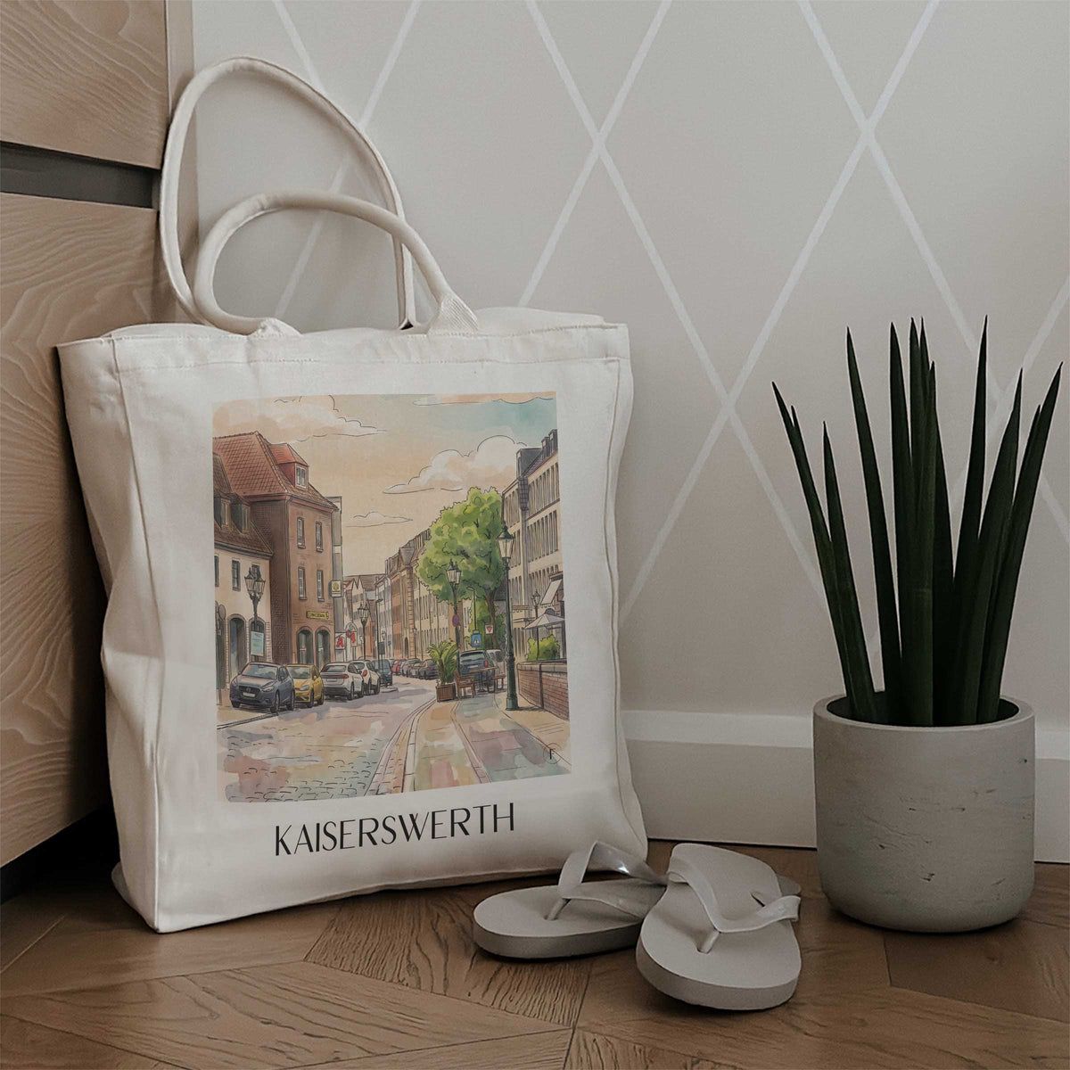 kaiserswerth-düsseldorf-deutschland-einkaufstasche-aquarell