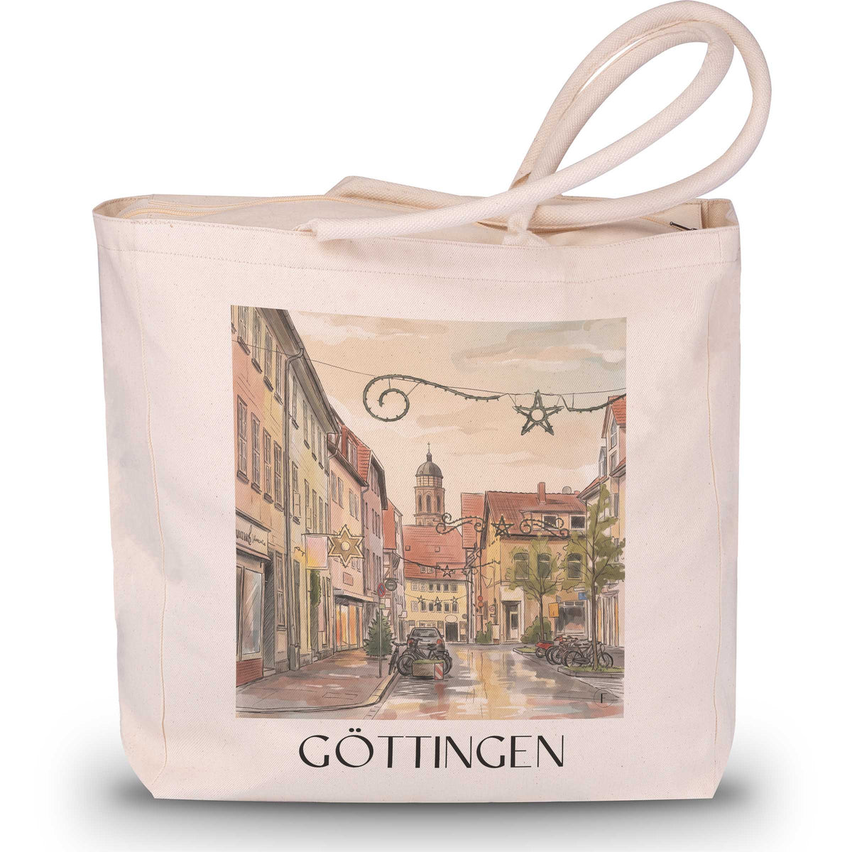 Göttingen Shopping Tasche - Südniedersachsen - Deutschland Tote Bag - Einkaufstasche im Aquarell Stil