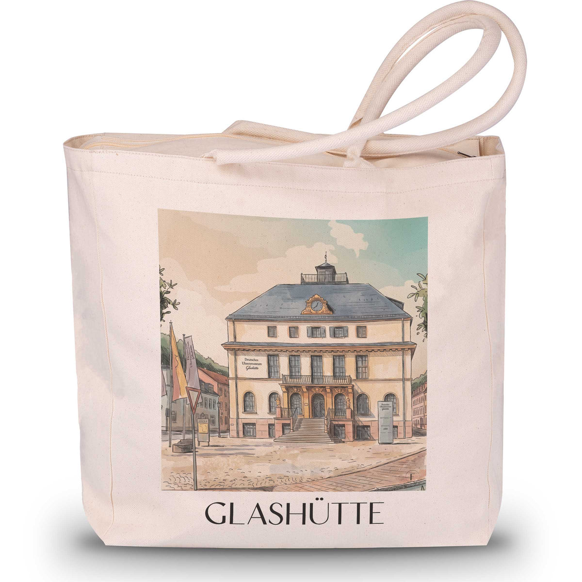 glashütte-osterzgebirge-deutschland-einkaufstasche-aquarell