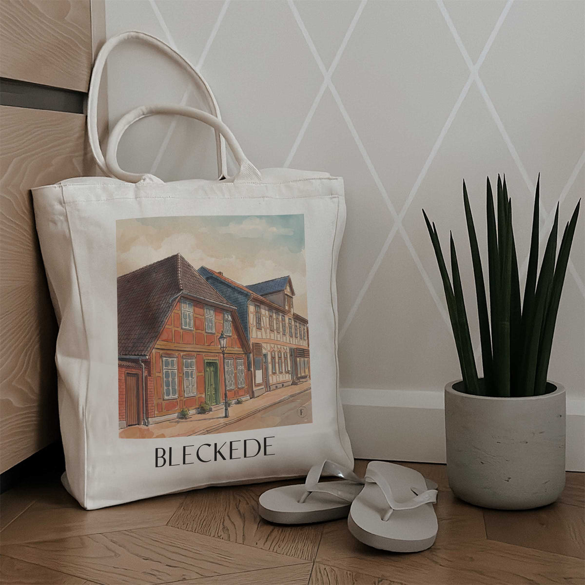 bleckede-elbtalaue-deutschland-einkaufstasche-aquarell