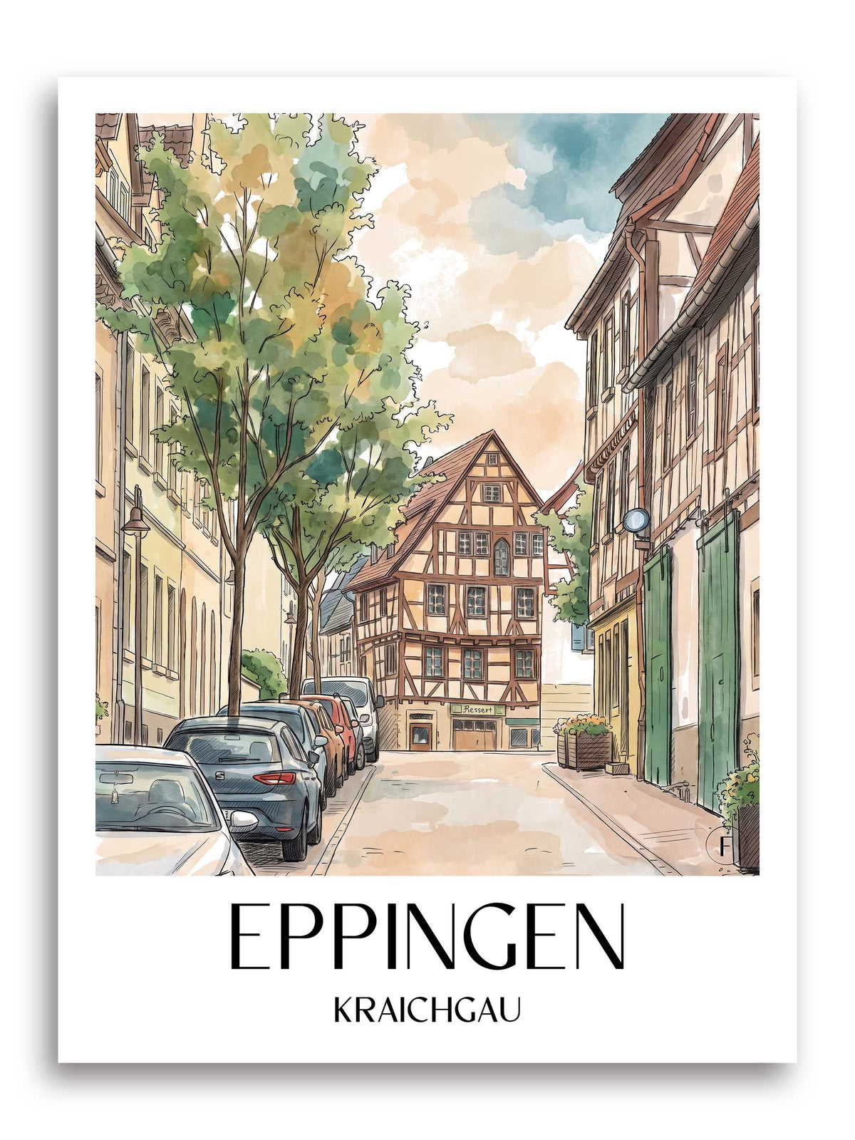 eppingen-kraichgau-deutschland-poster-aquarell