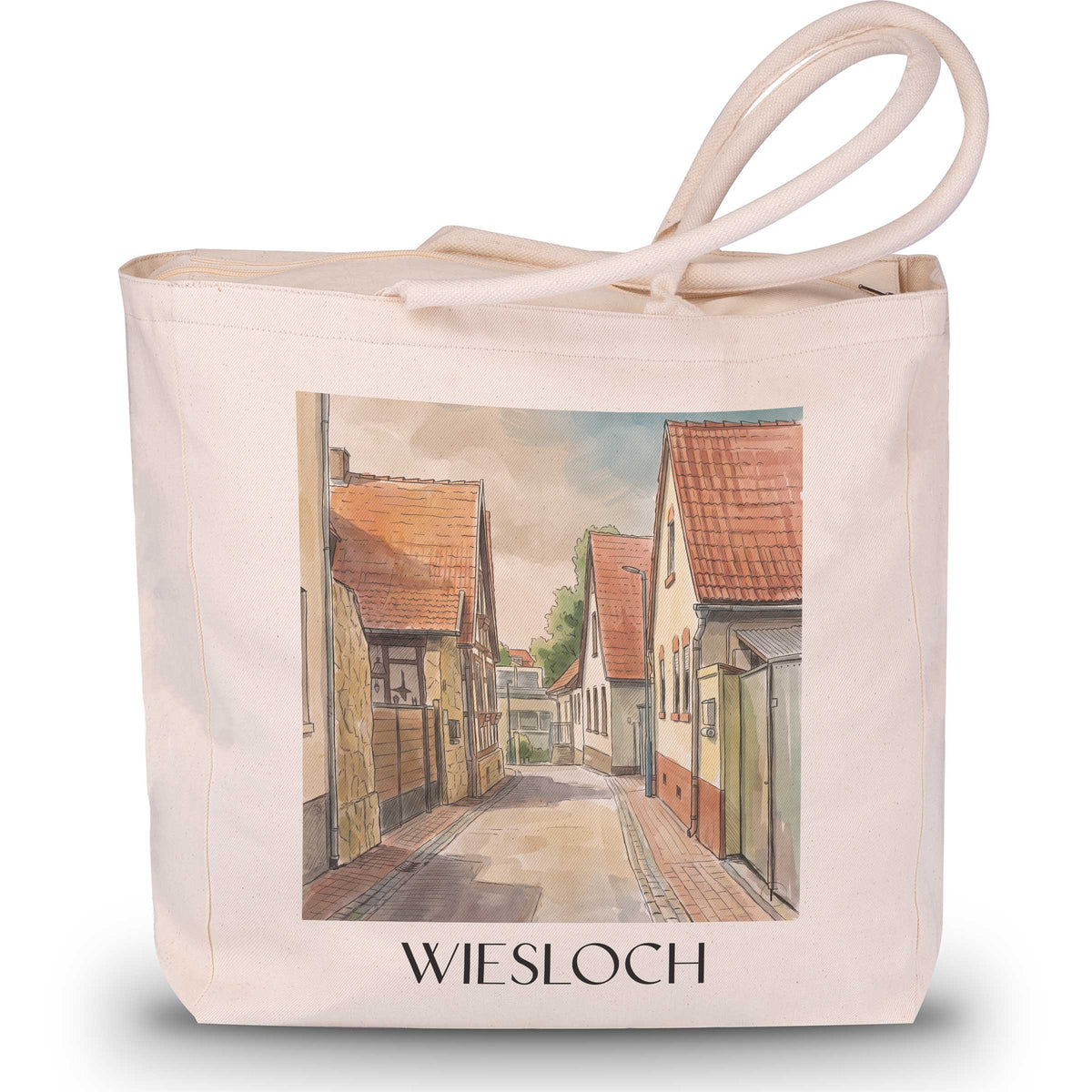 Wiesloch Shopping Tasche - Kraichgau - Deutschland Tote Bag - Einkaufstasche im Aquarell Stil
