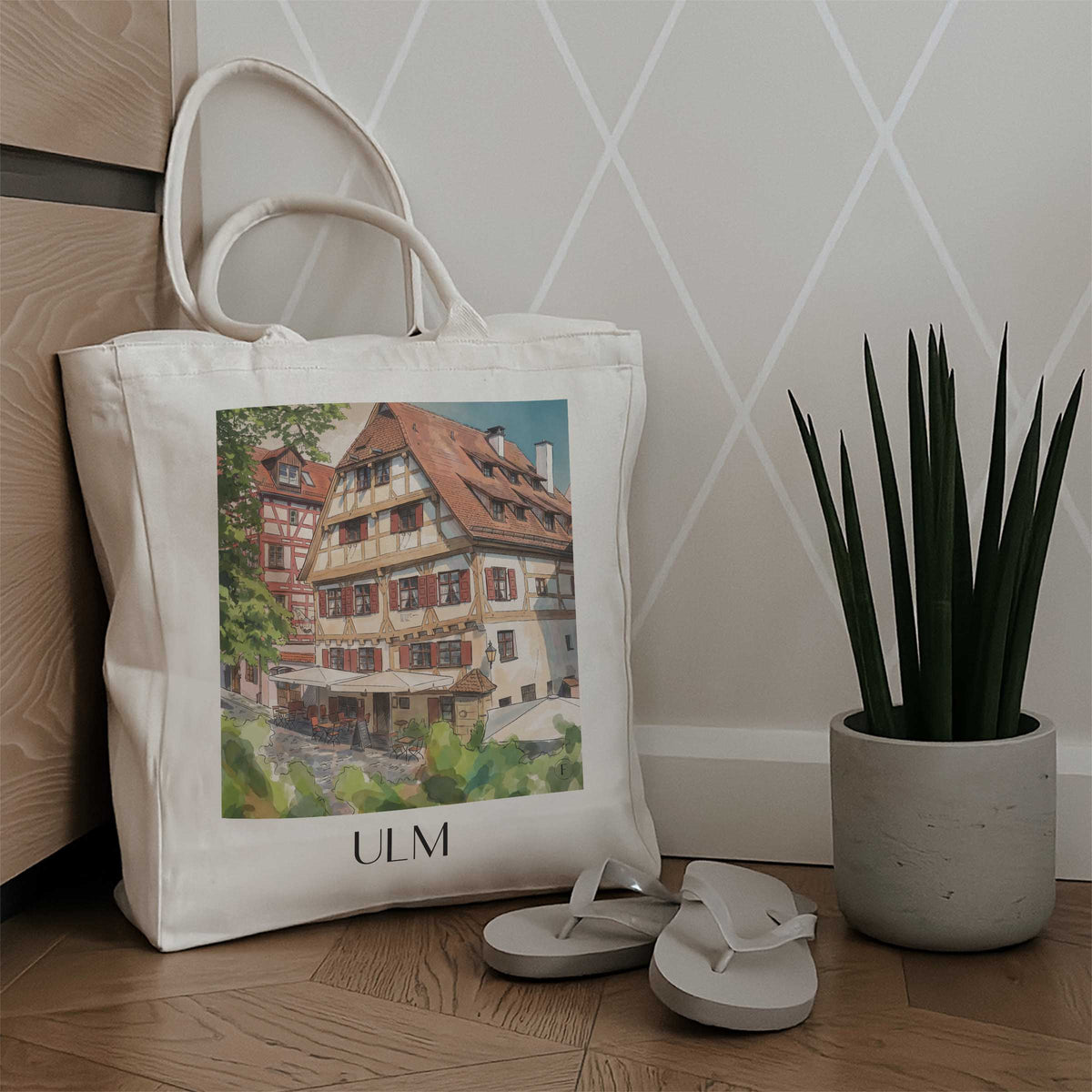 ulm-schwäbische-alb-deutschland-einkaufstasche-aquarell