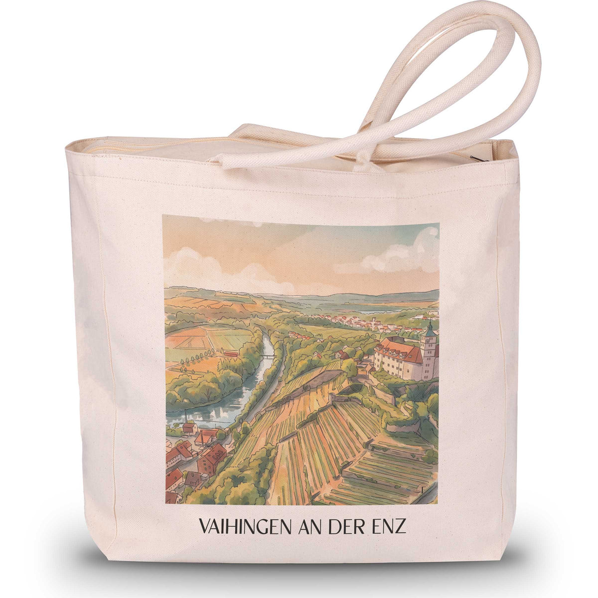 vaihingen-an-der-enz-enztal-deutschland-einkaufstasche-aquarell