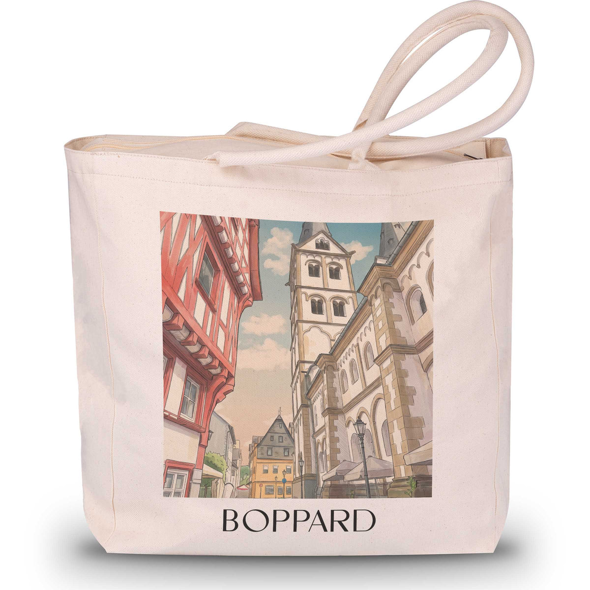 boppard-mittelrheintal-deutschland-einkaufstasche-aquarell