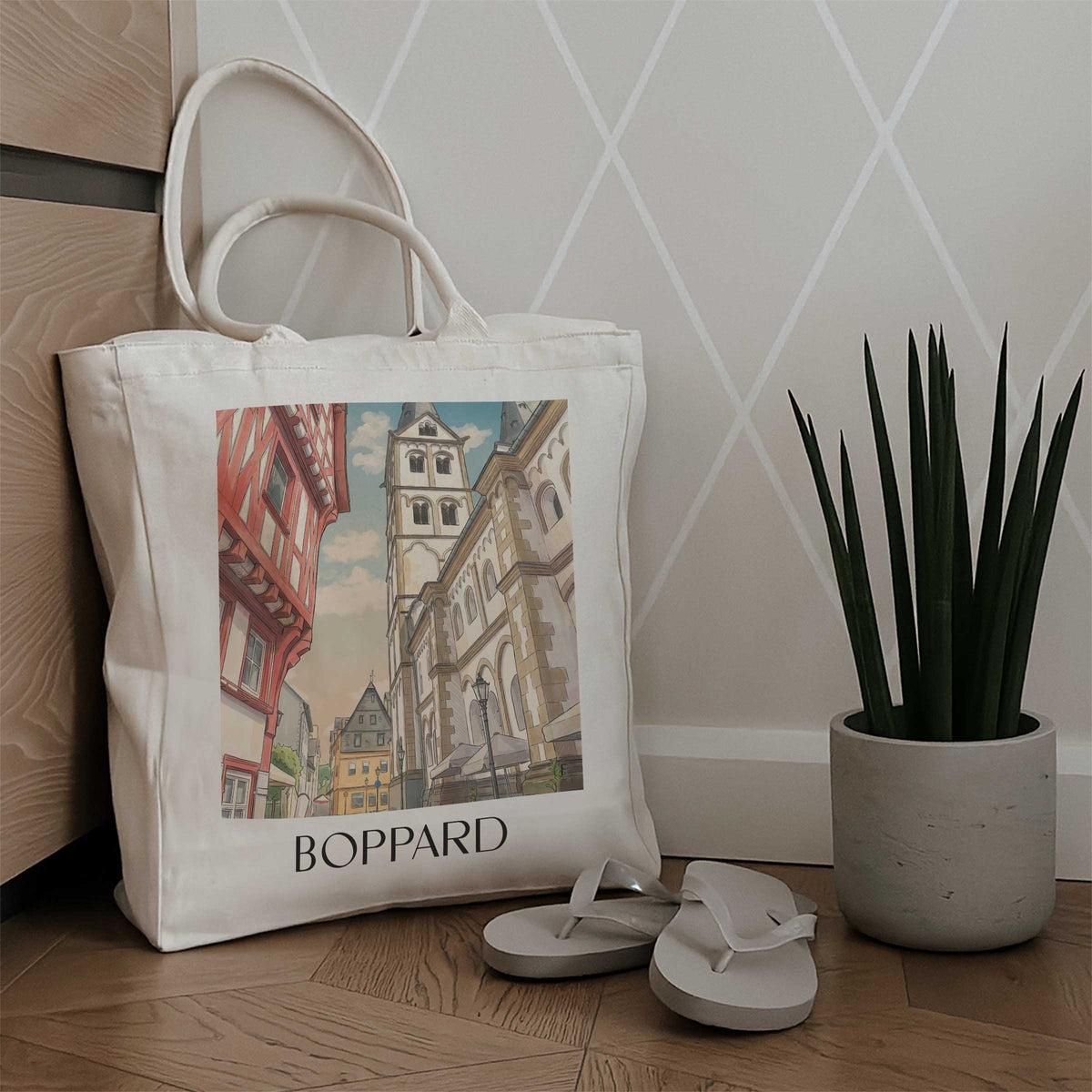 boppard-mittelrheintal-deutschland-einkaufstasche-aquarell