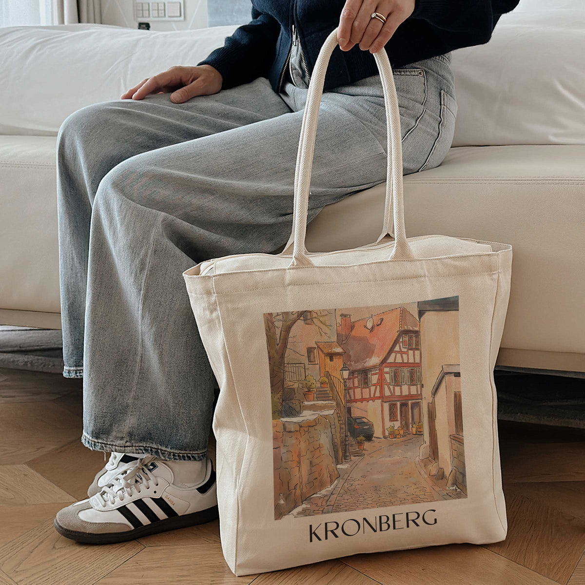 kronberg-taunus-deutschland-einkaufstasche-aquarell