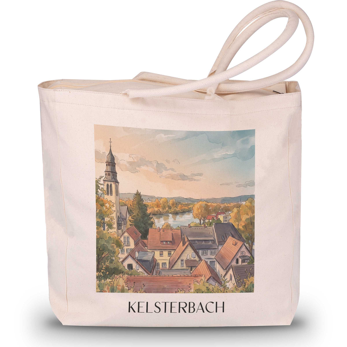 kelsterbach-rhein-main-deutschland-einkaufstasche-aquarell