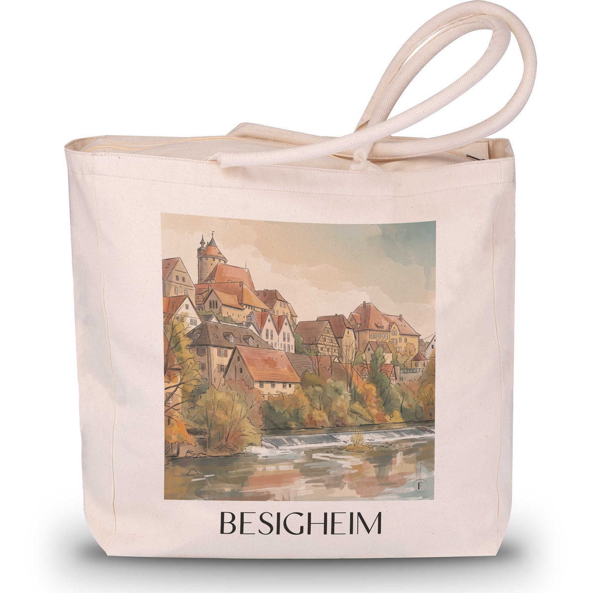 Besigheim Shopping Tasche - Neckartal - Deutschland Tote Bag - Einkaufstasche im Aquarell Stil