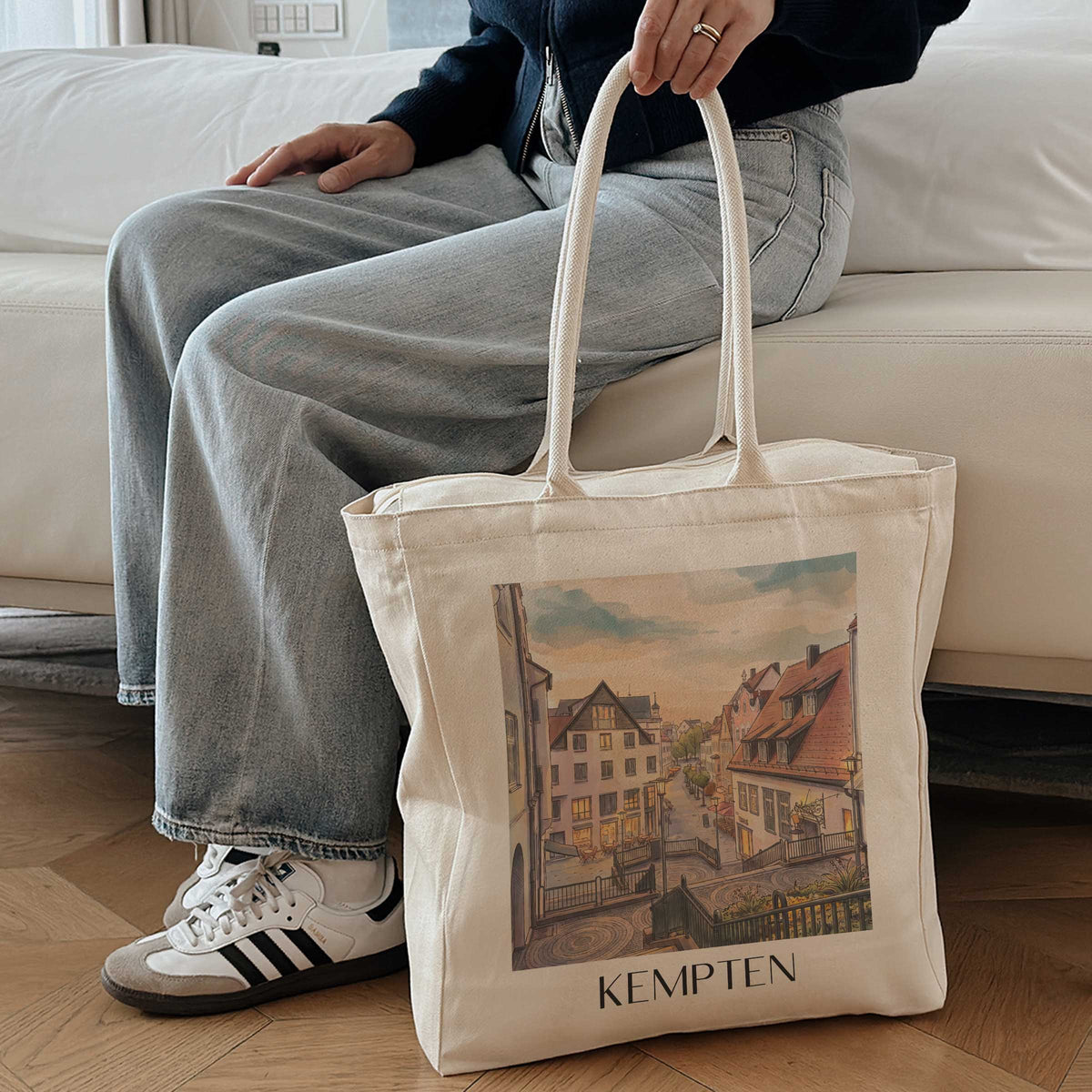kempten-allgäu-deutschland-einkaufstasche-aquarell