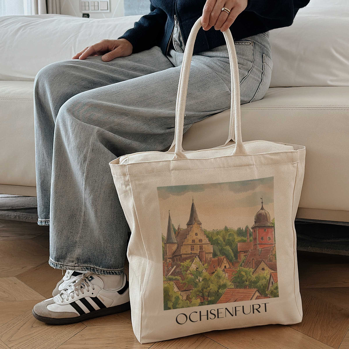 ochsenfurt-mainfranken-deutschland-einkaufstasche-aquarell