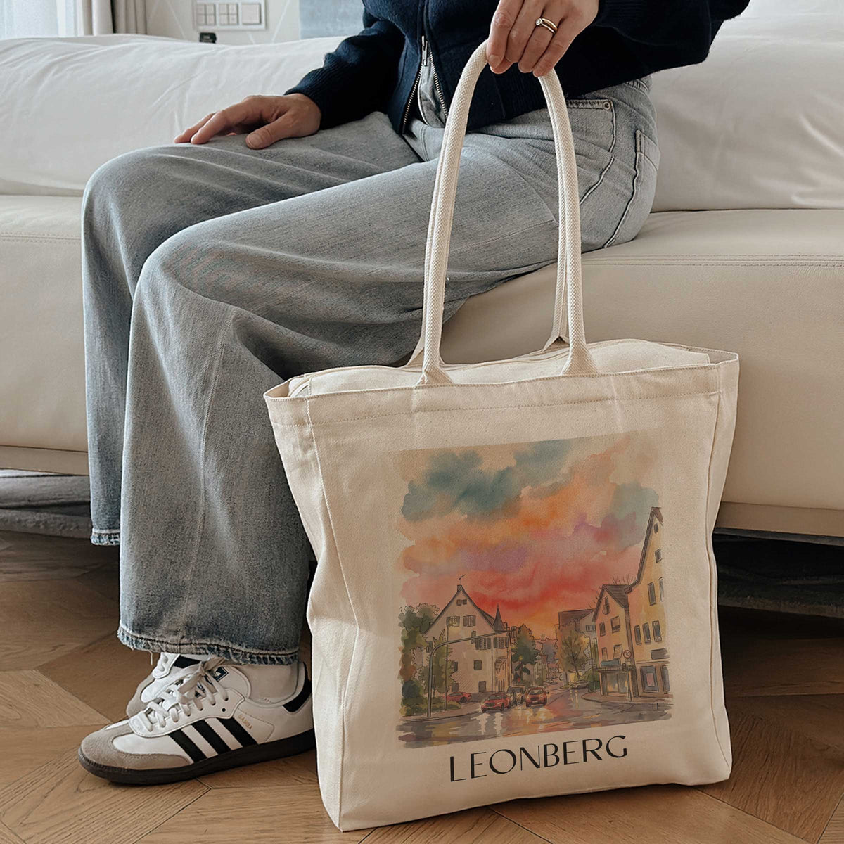 leonberg-stuttgart-deutschland-einkaufstasche-aquarell