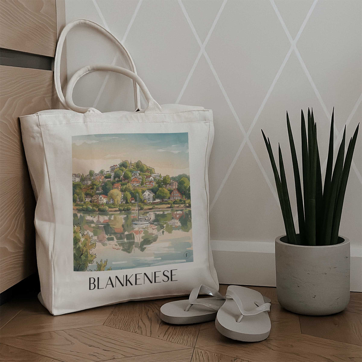 blankenese-hamburg-deutschland-einkaufstasche-aquarell
