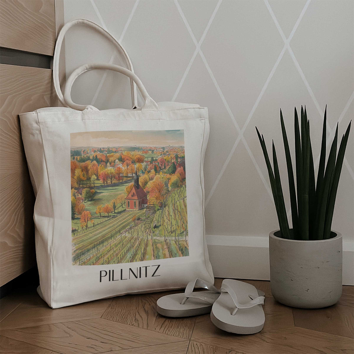 pillnitz-elbtal-deutschland-einkaufstasche-aquarell