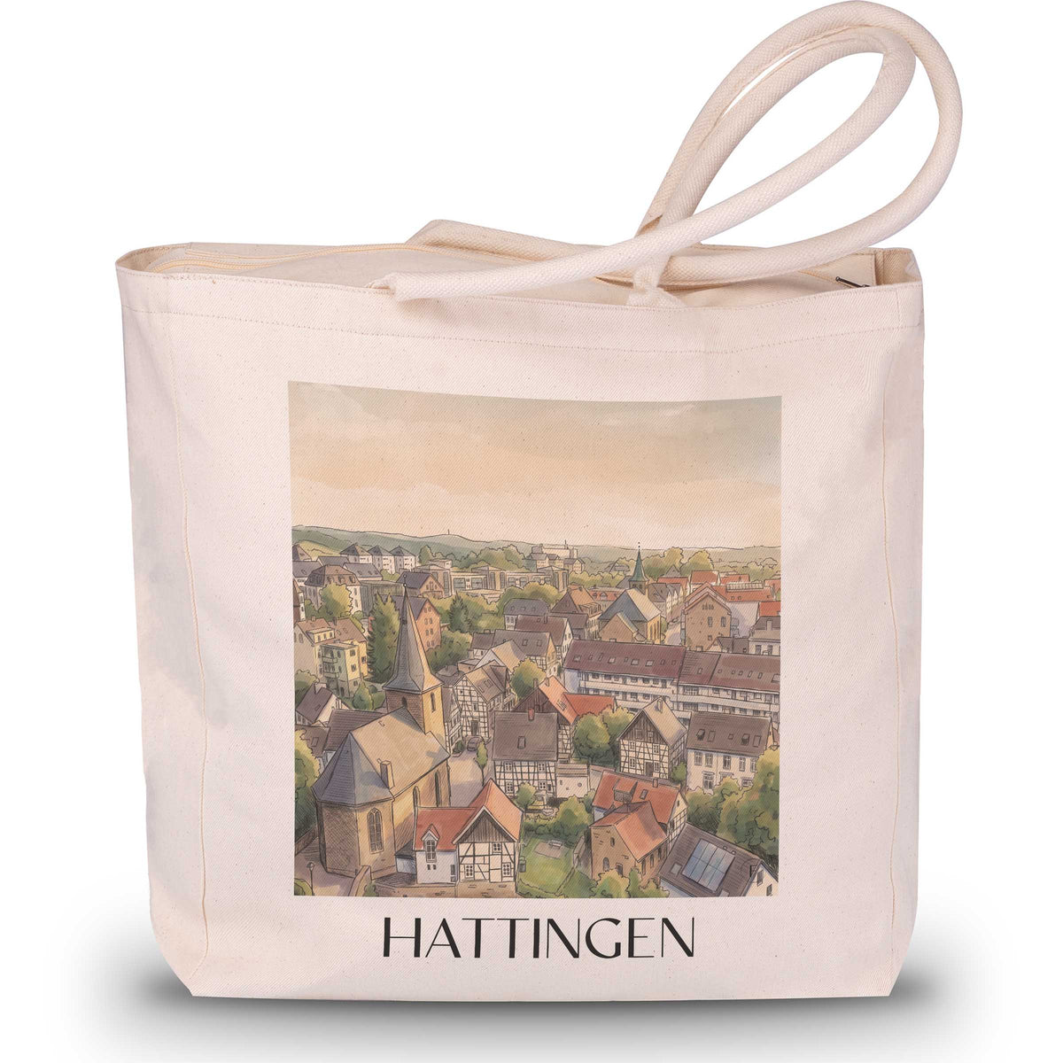hattingen-ruhrgebiet-deutschland-einkaufstasche-aquarell