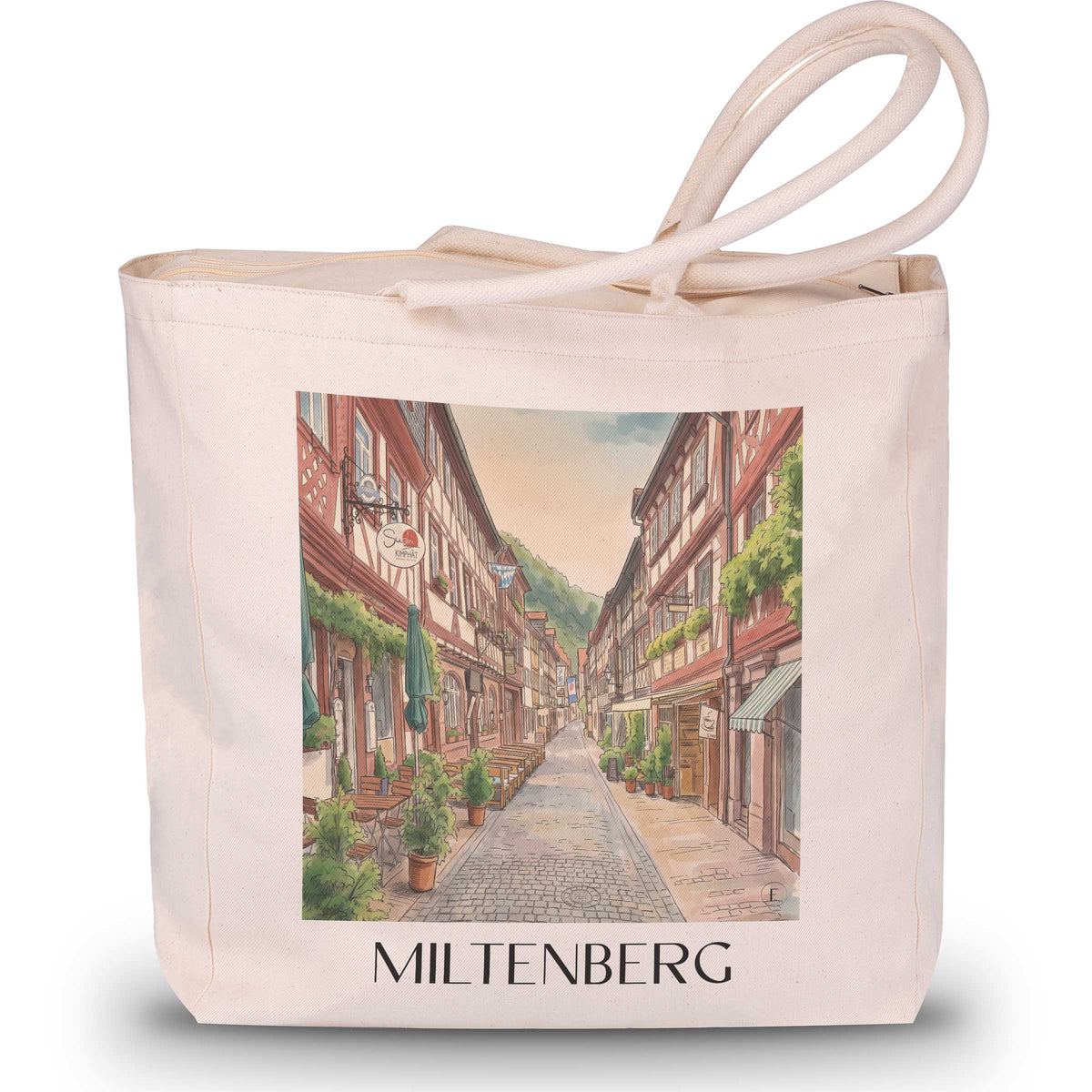 Miltenberg Shopping Tasche - Spessart - Deutschland Tote Bag - Einkaufstasche im Aquarell Stil