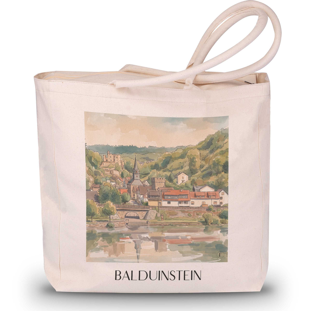 balduinstein-lahntal-deutschland-einkaufstasche-aquarell